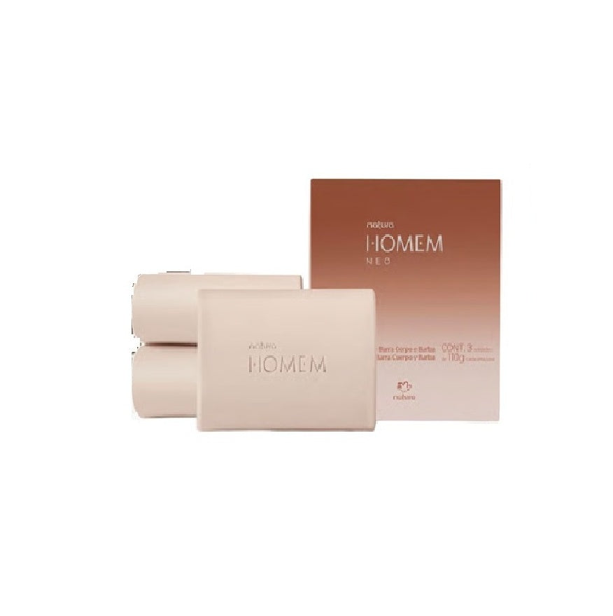 Natura Homen Neo Jabon De Tocador En Barra Cuerpo Y Barba 3 Unidades De 110 G
