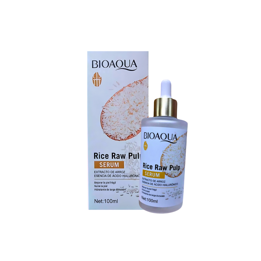 Bioaqua Suero de Pulpa Extracto de Arroz Esencia de Acido Hialuronico 100ml