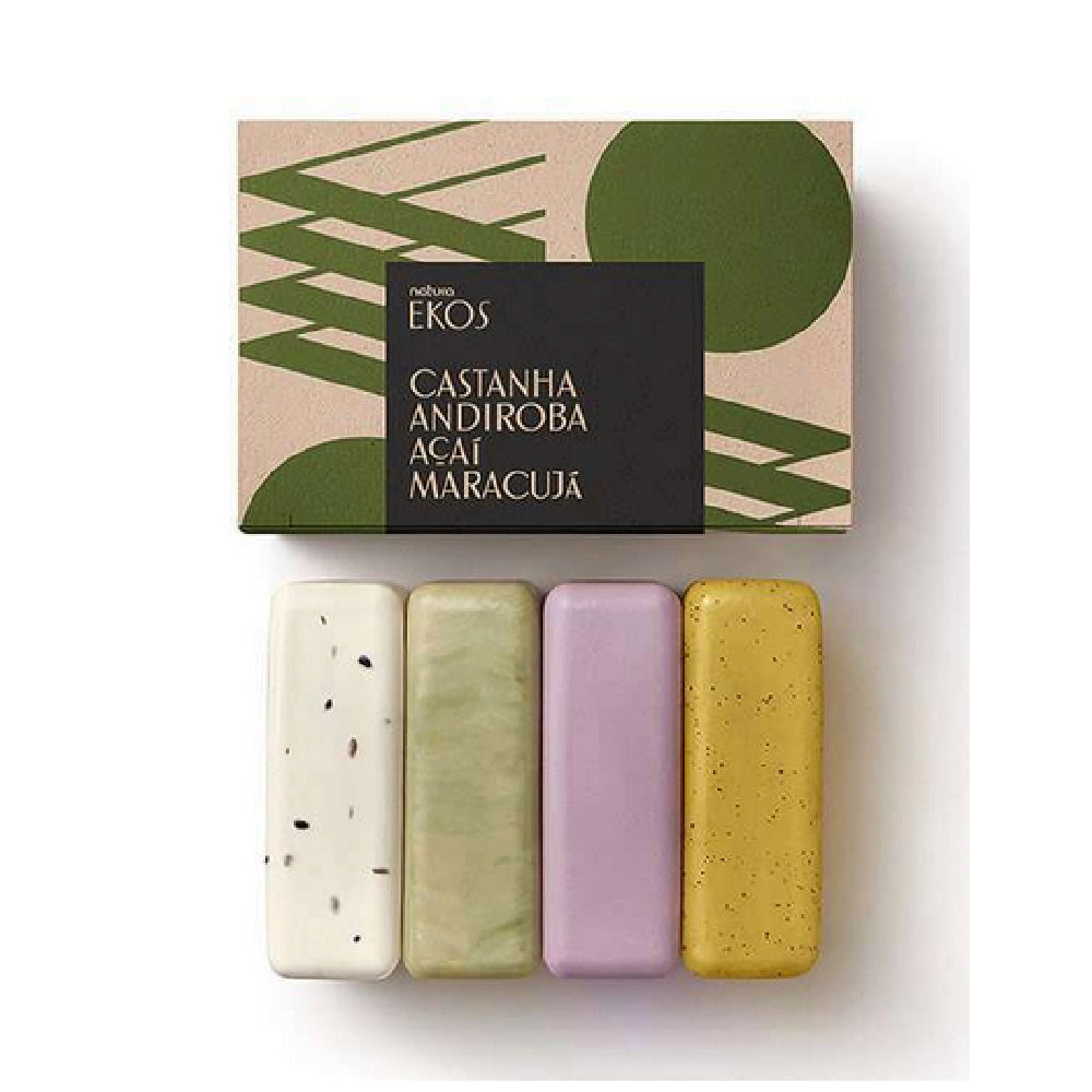 Natura Ekos Jabon Cremoso Y Exfoliante 4 Unidades De 100g