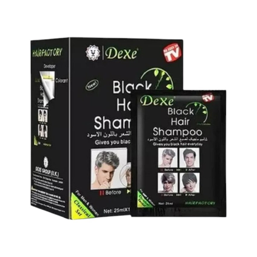 Dexe Shampoo Tinte Para El Cabello Quita Canas Negro C/U