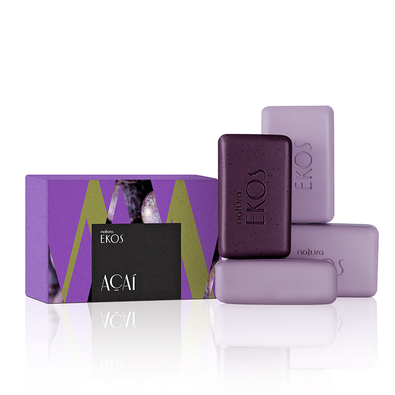 Natura Ekos Jabones Puro Vegetal Acaí De 4 jabones De 100g c/u