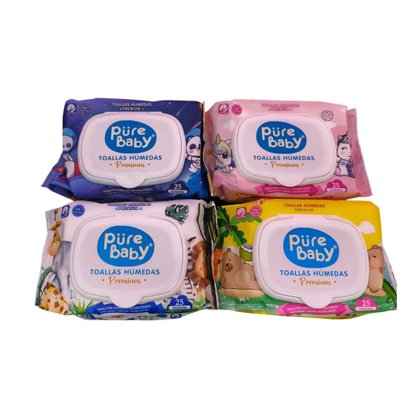 Pure Baby Pañitos Humedos Premium 25 Unidades