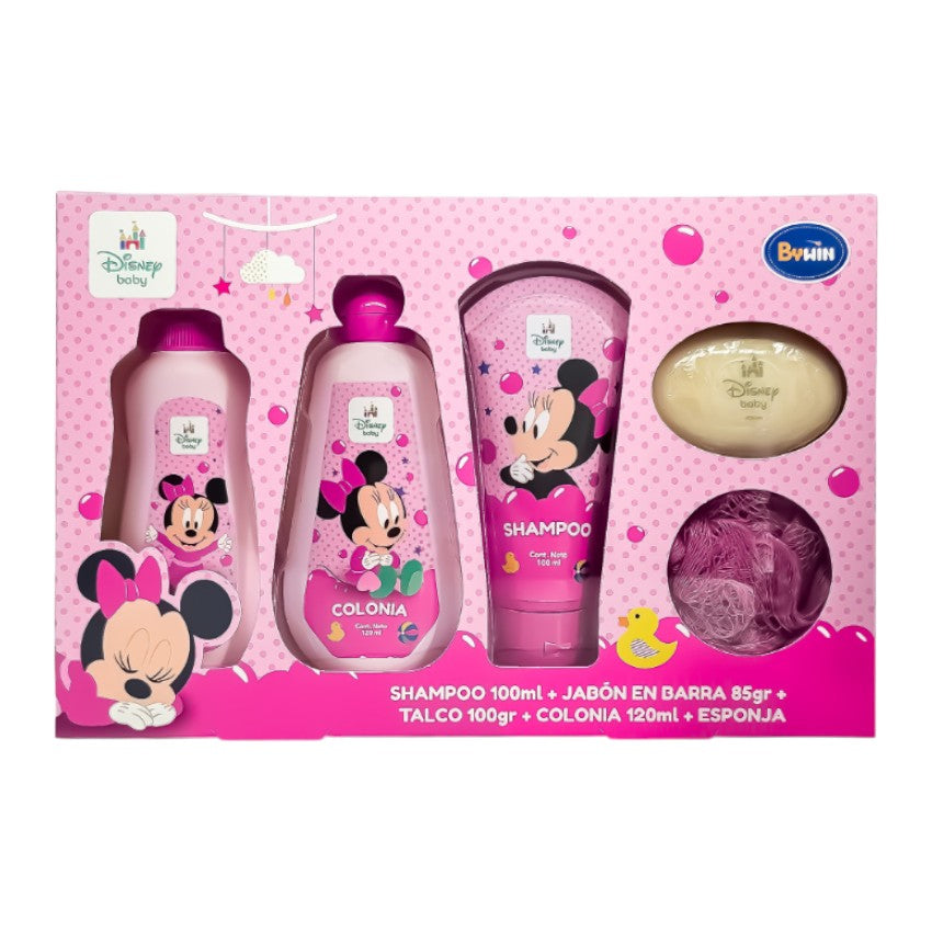 Bywin Disney Baby Minnie Shampoo + Jabon En Barra + Colonia + Talco