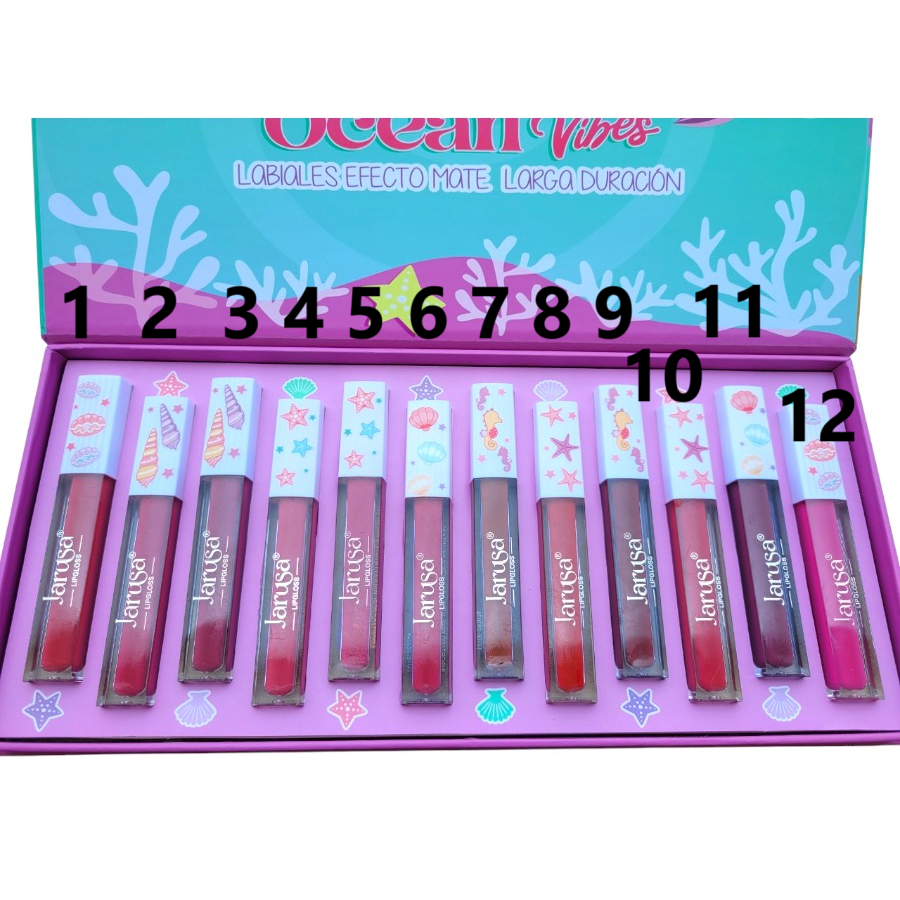 Jarusa Ocean Vibes Labial Efecto Matte Larga Duracion Tono 12