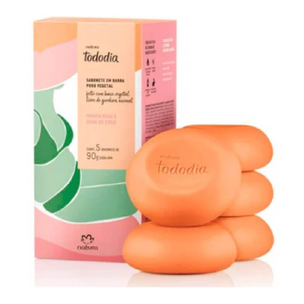 Natura Tododia Jabones En Barra Mango Rosa Y Agua De Coco 5 Unidades De 90g
