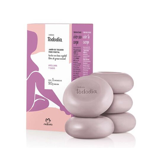 Natura Tododia Jabones En Barra Avellana Y Casis 5 Unidades De 90g