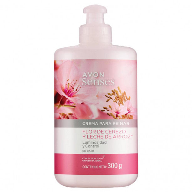 Avon Senses Crema Para Peinar Flor de Cerezo y Leche de Arroz 300g