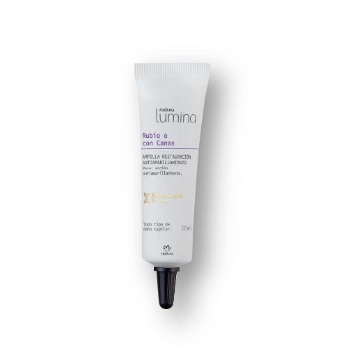 Natura Lumina Rubio O Con Canas Ampolla Restauracion Antiamarillamiento 4 Unidades De 20 Ml