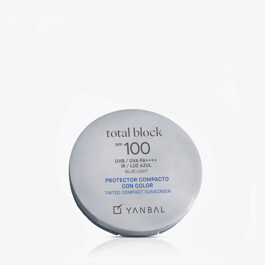 Yanbal Total Block Protector Compacto Con Color SPF 100 Beige Claro 9g