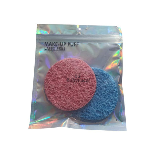 Jarusa Make Up Puff Latex Free Ruby Face Esponja Exfoliante x2 Piezas