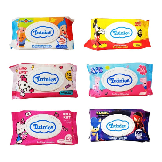 Tuinies Pañitos Humedos Paquete de 100 Unidades