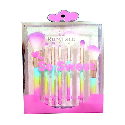 Jarusa Ruby Face So Sweet x7 Piezas Set De Brochas