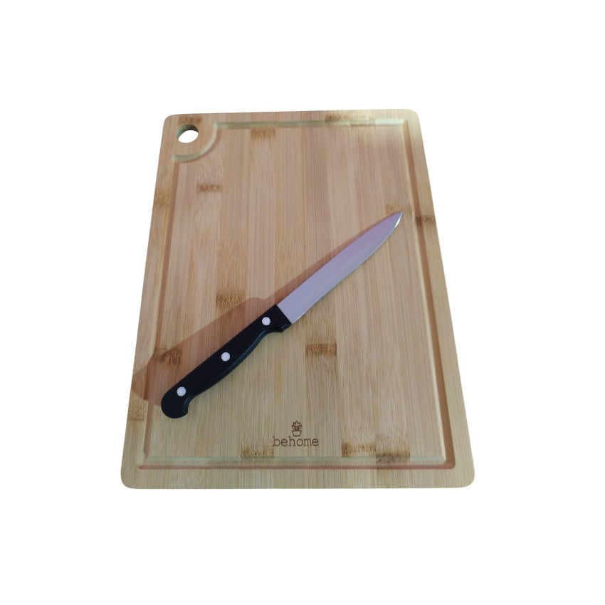 Behome Bambu Tabla De Picar+Cuchillo