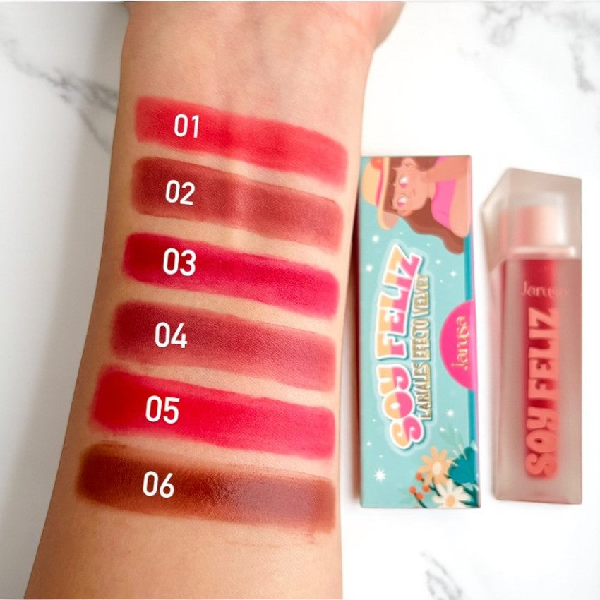 Jarusa Soy Feliz Labial Lip Gloss Matte Efecto Velvet Tono 06