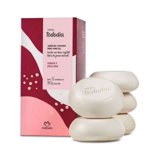 Natura Tododia Jabones En Barra Cereza Y Avellana 5 Unidades De 90g