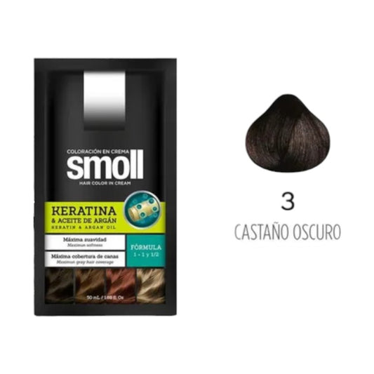 Smoll Tinte Para Cabello Tono Castaño Oscuro 3