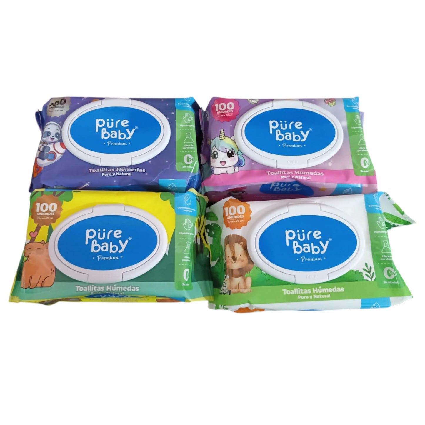 Pure Baby Pañitos Humedos Premium 100 Unidades