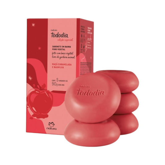 Natura Tododia Jabones En Barra Manzana Acaramelizada y Vainilla 5 Unidades De 90g