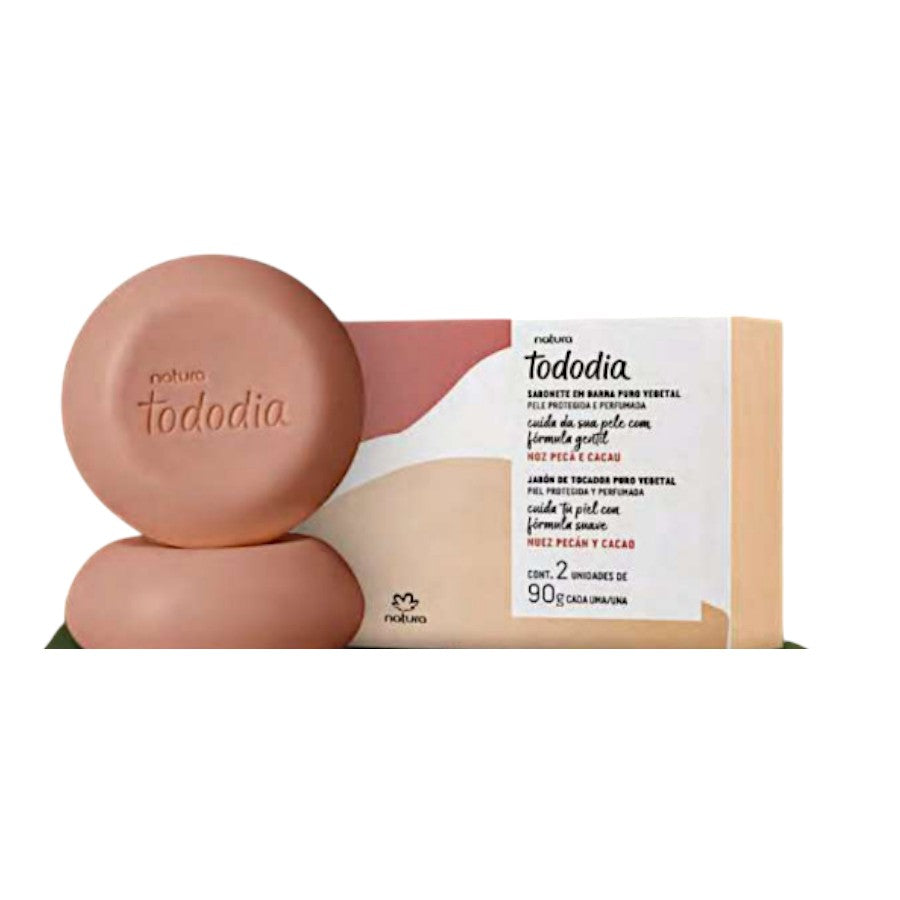 Natura Tododia Jabones En Barra Nuez Pecan Y Cacao 2 Unidades De 90g