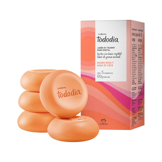 Natura Tododia Jabones En Barra Mango Rosa Y Agua De Coco 5 Unidades De 90g