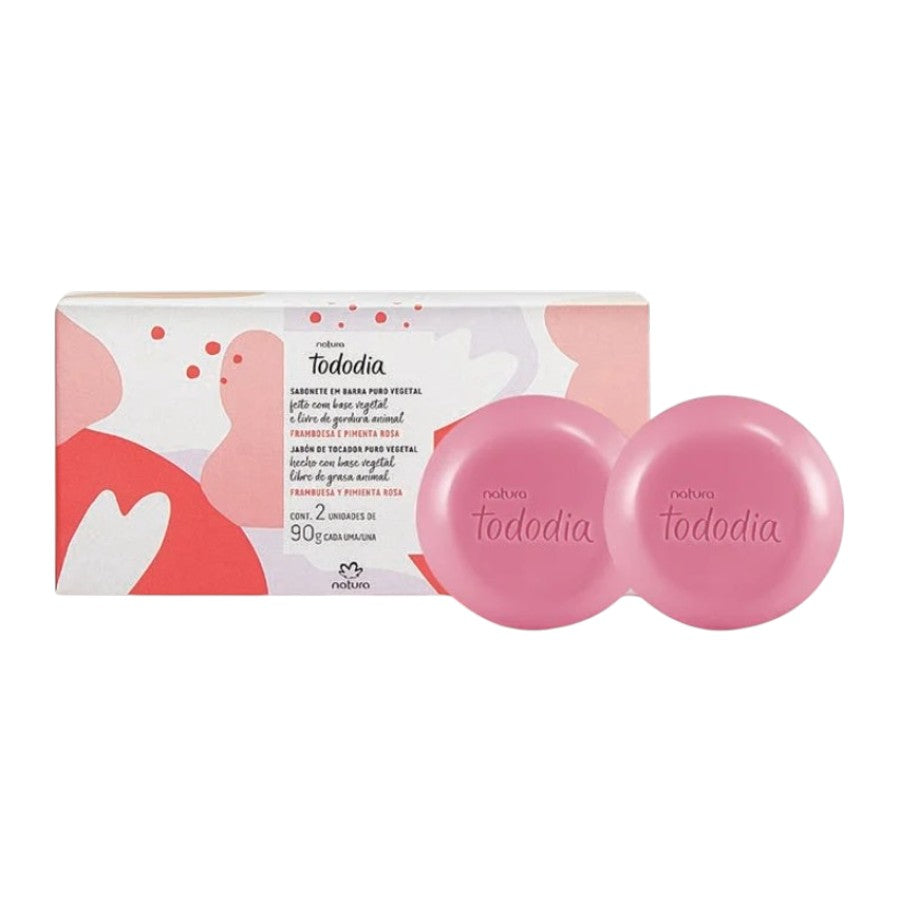 Natura Tododia Jabones en Barra Frambuesa y Pimienta Rosa 2 Unidades De 90g