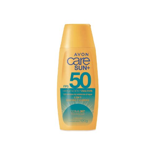 Avon Care Sun+ Fps 50 Protector Solar Hidratacion+Uva+Uvb 2 En 1 Rostro Y Cuerpo 120 G