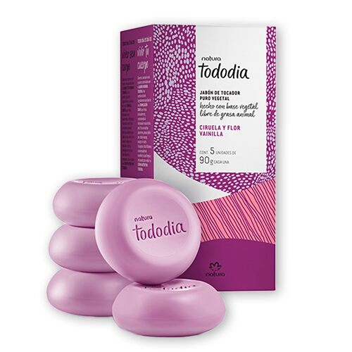 Natura Tododia Jabones En Barra Ciruela Y Flor De Vainilla 5 Unidades De 90g