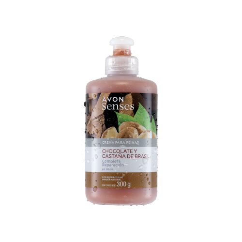 Avon Senses Crema Para Peinar Chocolate Y  Castaña De Brasil 300G