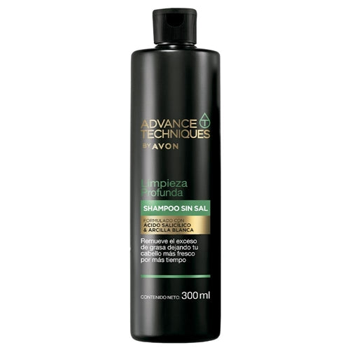 Avon Advance Techniques Shampoo Sin Sal Limpieza Profunda 300ml